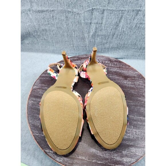 Rampage Ram-Winka Summer Floral Open-Toe High Heels With Ankle Strap W Size 7 Mu - Picture 8 of 11